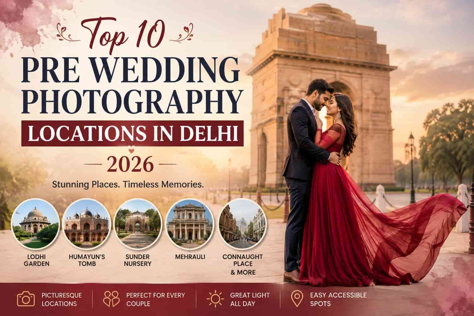 Top 10 Pre Wedding Photography Locations in Delhi